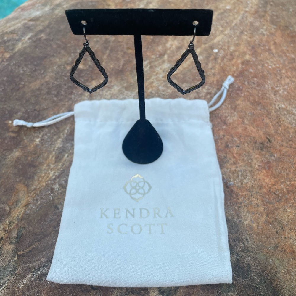 Kendra Scott “Sophia” Drop Earrings in Gunmetal